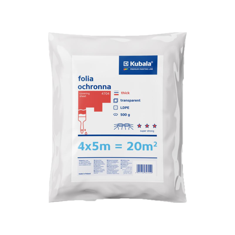 Manta protetora plástica KUBALA SUPER STRONG, ferramentudo, proteção para pinturas, proteção de áreas e objetos