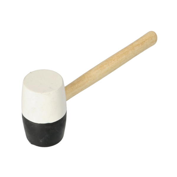 Martelo de borracha preto e branco FASTER TOOLS 65 mm, ferramentudo, ferramentas geral, martelos e agrafadores.