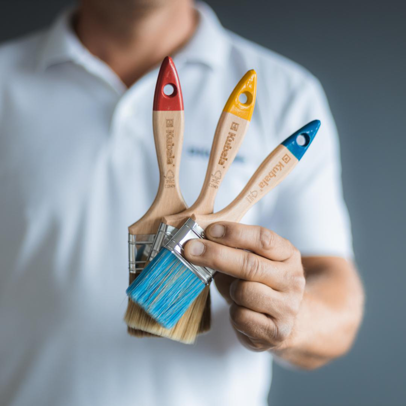 Pincel para aplicar tintas e vernizes à base de água KUBALA, ferrametnudo, Rolos e pincéis, pintura